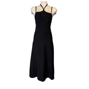 New NWT Ulla Johnson Black Ribbed Evie Midi Dress Size Medium